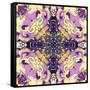 Art Nouveau Geometric Ornamental Vintage Pattern in Lilac, Violet, Black, White and Yellow Colors-Irina QQQ-Framed Stretched Canvas