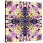 Art Nouveau Geometric Ornamental Vintage Pattern in Lilac, Violet, Black, White and Yellow Colors-Irina QQQ-Stretched Canvas