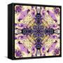 Art Nouveau Geometric Ornamental Vintage Pattern in Lilac, Violet, Black, White and Yellow Colors-Irina QQQ-Framed Stretched Canvas