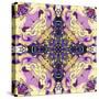 Art Nouveau Geometric Ornamental Vintage Pattern in Lilac, Violet, Black, White and Yellow Colors-Irina QQQ-Stretched Canvas