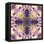 Art Nouveau Geometric Ornamental Vintage Pattern in Lilac, Violet, Black, White and Yellow Colors-Irina QQQ-Framed Stretched Canvas