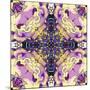 Art Nouveau Geometric Ornamental Vintage Pattern in Lilac, Violet, Black, White and Yellow Colors-Irina QQQ-Mounted Art Print