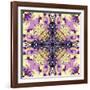 Art Nouveau Geometric Ornamental Vintage Pattern in Lilac, Violet, Black, White and Yellow Colors-Irina QQQ-Framed Art Print