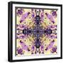 Art Nouveau Geometric Ornamental Vintage Pattern in Lilac, Violet, Black, White and Yellow Colors-Irina QQQ-Framed Art Print