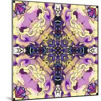 Art Nouveau Geometric Ornamental Vintage Pattern in Lilac, Violet, Black, White and Yellow Colors-Irina QQQ-Mounted Art Print