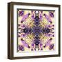 Art Nouveau Geometric Ornamental Vintage Pattern in Lilac, Violet, Black, White and Yellow Colors-Irina QQQ-Framed Art Print