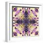 Art Nouveau Geometric Ornamental Vintage Pattern in Lilac, Violet, Black, White and Yellow Colors-Irina QQQ-Framed Art Print