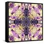 Art Nouveau Geometric Ornamental Vintage Pattern in Lilac, Violet, Black, White and Yellow Colors-Irina QQQ-Framed Stretched Canvas