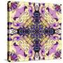 Art Nouveau Geometric Ornamental Vintage Pattern in Lilac, Violet, Black, White and Yellow Colors-Irina QQQ-Stretched Canvas