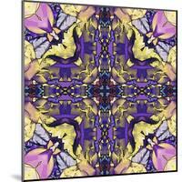 Art Nouveau Geometric Ornamental Vintage Pattern in Lilac, Violet, Black, White and Yellow Colors-Irina QQQ-Mounted Art Print