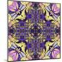 Art Nouveau Geometric Ornamental Vintage Pattern in Lilac, Violet, Black, White and Yellow Colors-Irina QQQ-Mounted Art Print