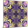 Art Nouveau Geometric Ornamental Vintage Pattern in Lilac, Violet, Black, White and Yellow Colors-Irina QQQ-Mounted Art Print