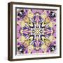 Art Nouveau Geometric Ornamental Vintage Pattern in Lilac, Violet, Black, White and Yellow Colors-Irina QQQ-Framed Art Print