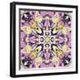 Art Nouveau Geometric Ornamental Vintage Pattern in Lilac, Violet, Black, White and Yellow Colors-Irina QQQ-Framed Art Print