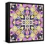 Art Nouveau Geometric Ornamental Vintage Pattern in Lilac, Violet, Black, White and Yellow Colors-Irina QQQ-Framed Stretched Canvas