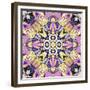 Art Nouveau Geometric Ornamental Vintage Pattern in Lilac, Violet, Black, White and Yellow Colors-Irina QQQ-Framed Premium Giclee Print