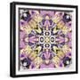 Art Nouveau Geometric Ornamental Vintage Pattern in Lilac, Violet, Black, White and Yellow Colors-Irina QQQ-Framed Premium Giclee Print