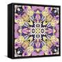 Art Nouveau Geometric Ornamental Vintage Pattern in Lilac, Violet, Black, White and Yellow Colors-Irina QQQ-Framed Stretched Canvas