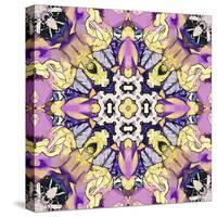 Art Nouveau Geometric Ornamental Vintage Pattern in Lilac, Violet, Black, White and Yellow Colors-Irina QQQ-Stretched Canvas