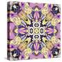 Art Nouveau Geometric Ornamental Vintage Pattern in Lilac, Violet, Black, White and Yellow Colors-Irina QQQ-Stretched Canvas