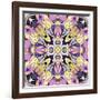 Art Nouveau Geometric Ornamental Vintage Pattern in Lilac, Violet, Black, White and Yellow Colors-Irina QQQ-Framed Art Print