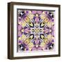 Art Nouveau Geometric Ornamental Vintage Pattern in Lilac, Violet, Black, White and Yellow Colors-Irina QQQ-Framed Art Print