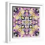 Art Nouveau Geometric Ornamental Vintage Pattern in Lilac, Violet, Black, White and Yellow Colors-Irina QQQ-Framed Art Print