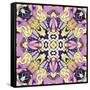 Art Nouveau Geometric Ornamental Vintage Pattern in Lilac, Violet, Black, White and Yellow Colors-Irina QQQ-Framed Stretched Canvas