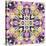 Art Nouveau Geometric Ornamental Vintage Pattern in Lilac, Violet, Black, White and Yellow Colors-Irina QQQ-Stretched Canvas