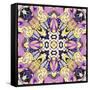 Art Nouveau Geometric Ornamental Vintage Pattern in Lilac, Violet, Black, White and Yellow Colors-Irina QQQ-Framed Stretched Canvas