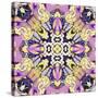 Art Nouveau Geometric Ornamental Vintage Pattern in Lilac, Violet, Black, White and Yellow Colors-Irina QQQ-Stretched Canvas