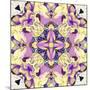 Art Nouveau Geometric Ornamental Vintage Pattern in Lilac, Violet, Black, White and Yellow Colors-Irina QQQ-Mounted Art Print