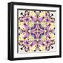 Art Nouveau Geometric Ornamental Vintage Pattern in Lilac, Violet, Black, White and Yellow Colors-Irina QQQ-Framed Art Print