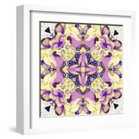 Art Nouveau Geometric Ornamental Vintage Pattern in Lilac, Violet, Black, White and Yellow Colors-Irina QQQ-Framed Art Print