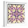 Art Nouveau Geometric Ornamental Vintage Pattern in Lilac, Violet, Black, White and Yellow Colors-Irina QQQ-Framed Art Print