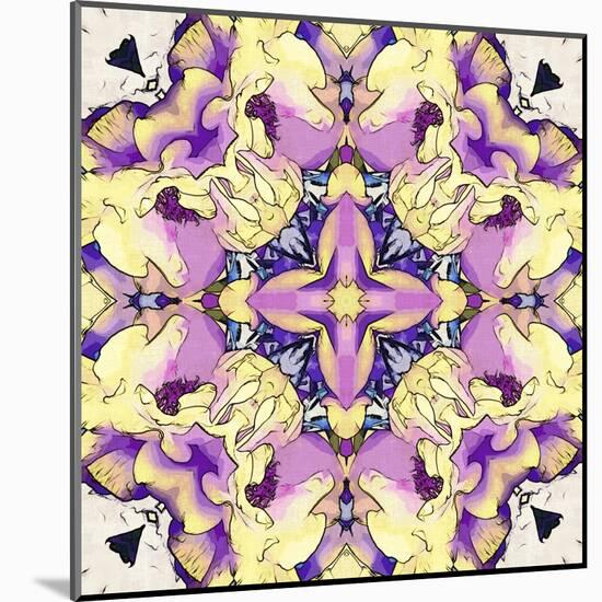 Art Nouveau Geometric Ornamental Vintage Pattern in Lilac, Violet, Black, White and Yellow Colors-Irina QQQ-Mounted Art Print