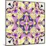 Art Nouveau Geometric Ornamental Vintage Pattern in Lilac, Violet, Black, White and Yellow Colors-Irina QQQ-Mounted Art Print