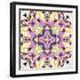 Art Nouveau Geometric Ornamental Vintage Pattern in Lilac, Violet, Black, White and Yellow Colors-Irina QQQ-Framed Art Print