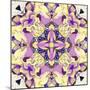 Art Nouveau Geometric Ornamental Vintage Pattern in Lilac, Violet, Black, White and Yellow Colors-Irina QQQ-Mounted Art Print