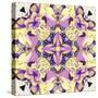 Art Nouveau Geometric Ornamental Vintage Pattern in Lilac, Violet, Black, White and Yellow Colors-Irina QQQ-Stretched Canvas