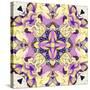 Art Nouveau Geometric Ornamental Vintage Pattern in Lilac, Violet, Black, White and Yellow Colors-Irina QQQ-Stretched Canvas