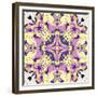 Art Nouveau Geometric Ornamental Vintage Pattern in Lilac, Violet, Black, White and Yellow Colors-Irina QQQ-Framed Premium Giclee Print