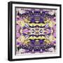 Art Nouveau Geometric Ornamental Vintage Pattern in Lilac, Violet, Black, White and Yellow Colors-Irina QQQ-Framed Art Print