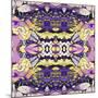 Art Nouveau Geometric Ornamental Vintage Pattern in Lilac, Violet, Black, White and Yellow Colors-Irina QQQ-Mounted Art Print