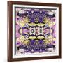 Art Nouveau Geometric Ornamental Vintage Pattern in Lilac, Violet, Black, White and Yellow Colors-Irina QQQ-Framed Art Print