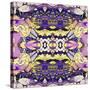 Art Nouveau Geometric Ornamental Vintage Pattern in Lilac, Violet, Black, White and Yellow Colors-Irina QQQ-Stretched Canvas