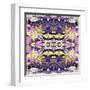 Art Nouveau Geometric Ornamental Vintage Pattern in Lilac, Violet, Black, White and Yellow Colors-Irina QQQ-Framed Art Print