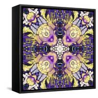 Art Nouveau Geometric Ornamental Vintage Pattern in Lilac, Violet, Black, White and Yellow Colors-Irina QQQ-Framed Stretched Canvas