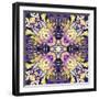 Art Nouveau Geometric Ornamental Vintage Pattern in Lilac, Violet, Black, White and Yellow Colors-Irina QQQ-Framed Art Print