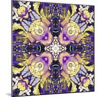 Art Nouveau Geometric Ornamental Vintage Pattern in Lilac, Violet, Black, White and Yellow Colors-Irina QQQ-Mounted Art Print